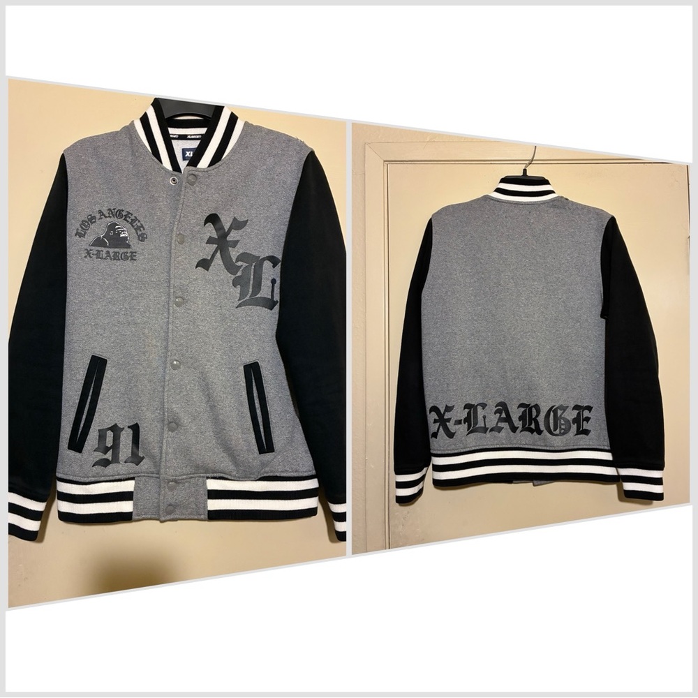 xLarge 2014 LA Los Angeles 91 Varsity Jacket Sz S Button Snap Closure